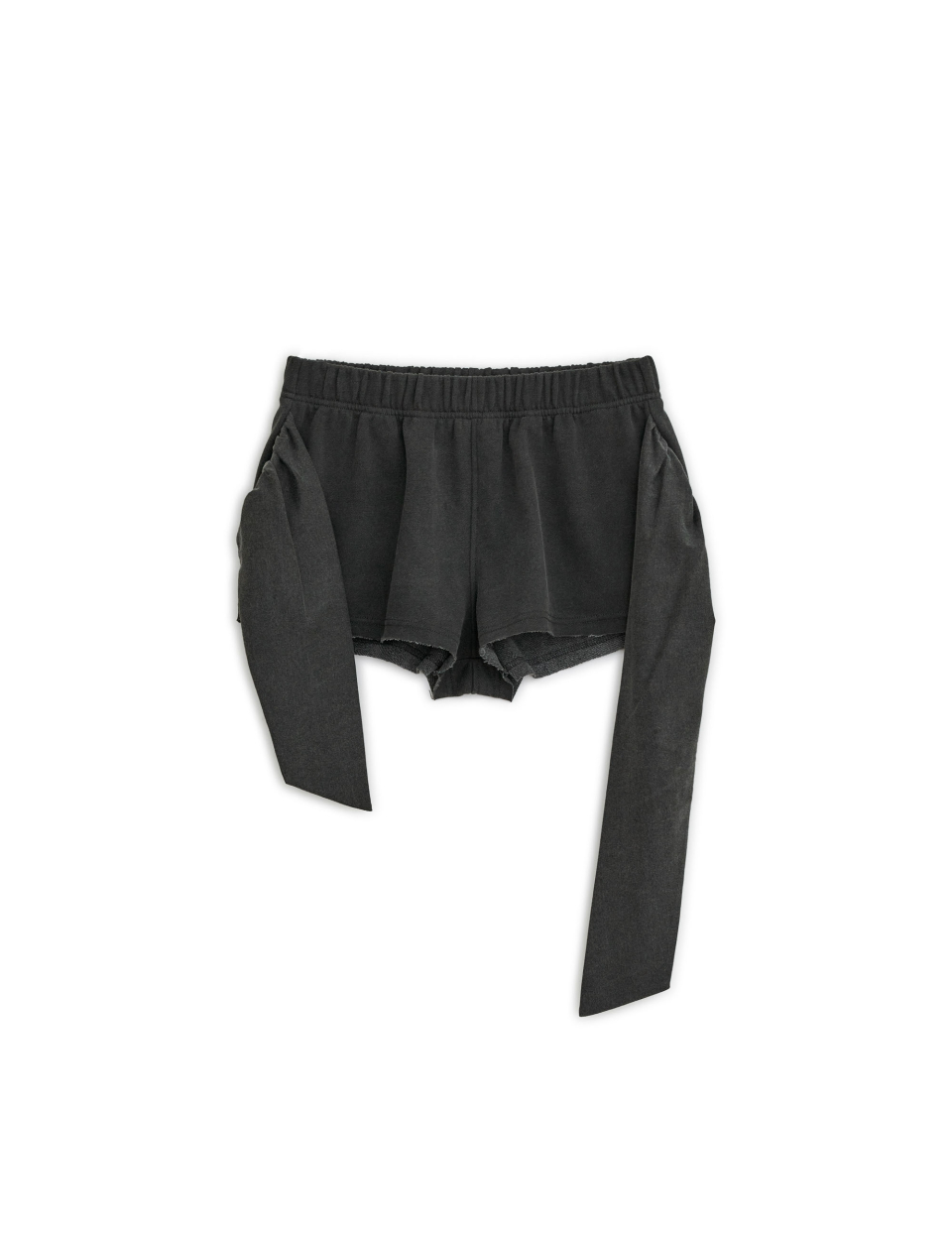 韓国商品/SUNBURNPROJECT Tie Raw cut Sweat Shorts Tie Raw-cut Sweat Shorts, CHARCOAL - sunburnproject