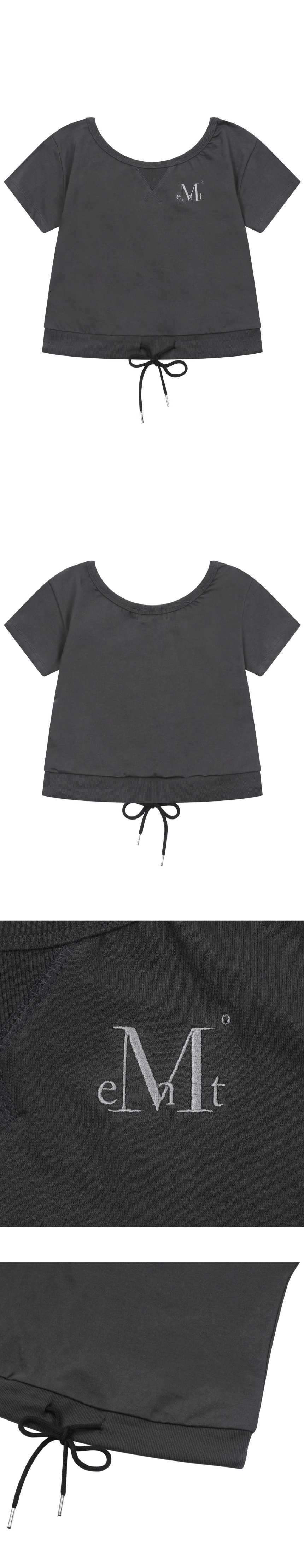 ★MUCENT★ Slope string detail crop boat neck short sleeve t MUSINSA | MUCENT Slope string detail crop boat neck short