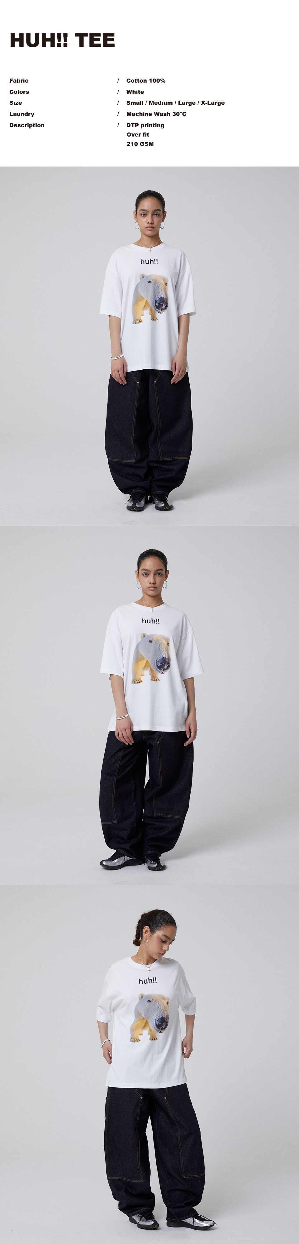 【SUADE】HUH!! TEE ★韓国人気★ 追跡付 MUSINSA公式 | SUADE HUH!! TEE [WHITE]