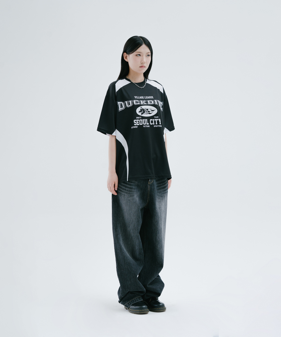 [DUCKDIVE] League Varsity Mesh Short Sleeve ★大人気★ MUSINSA公式 | DUCKDIVE League Varsity Mesh Short Sleeve Black