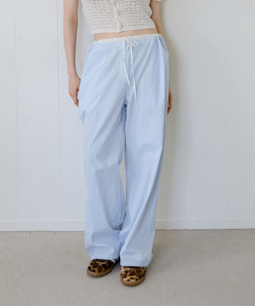 COZY STRIPE WIDE PANTS_BLUE