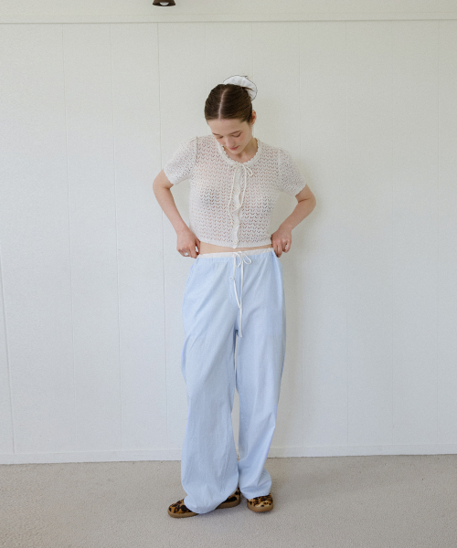 COZY STRIPE WIDE PANTS_BLUE