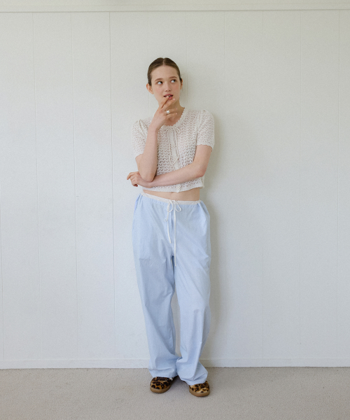 COZY STRIPE WIDE PANTS_BLUE