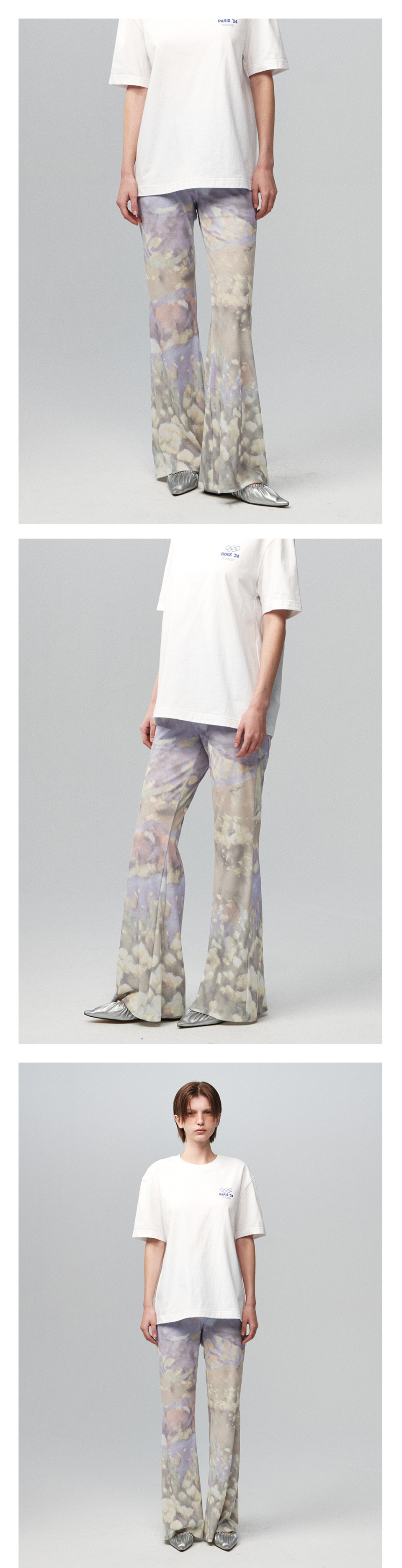 MUSINSA公式 | KIJUN Print Flared Pants Print Blue