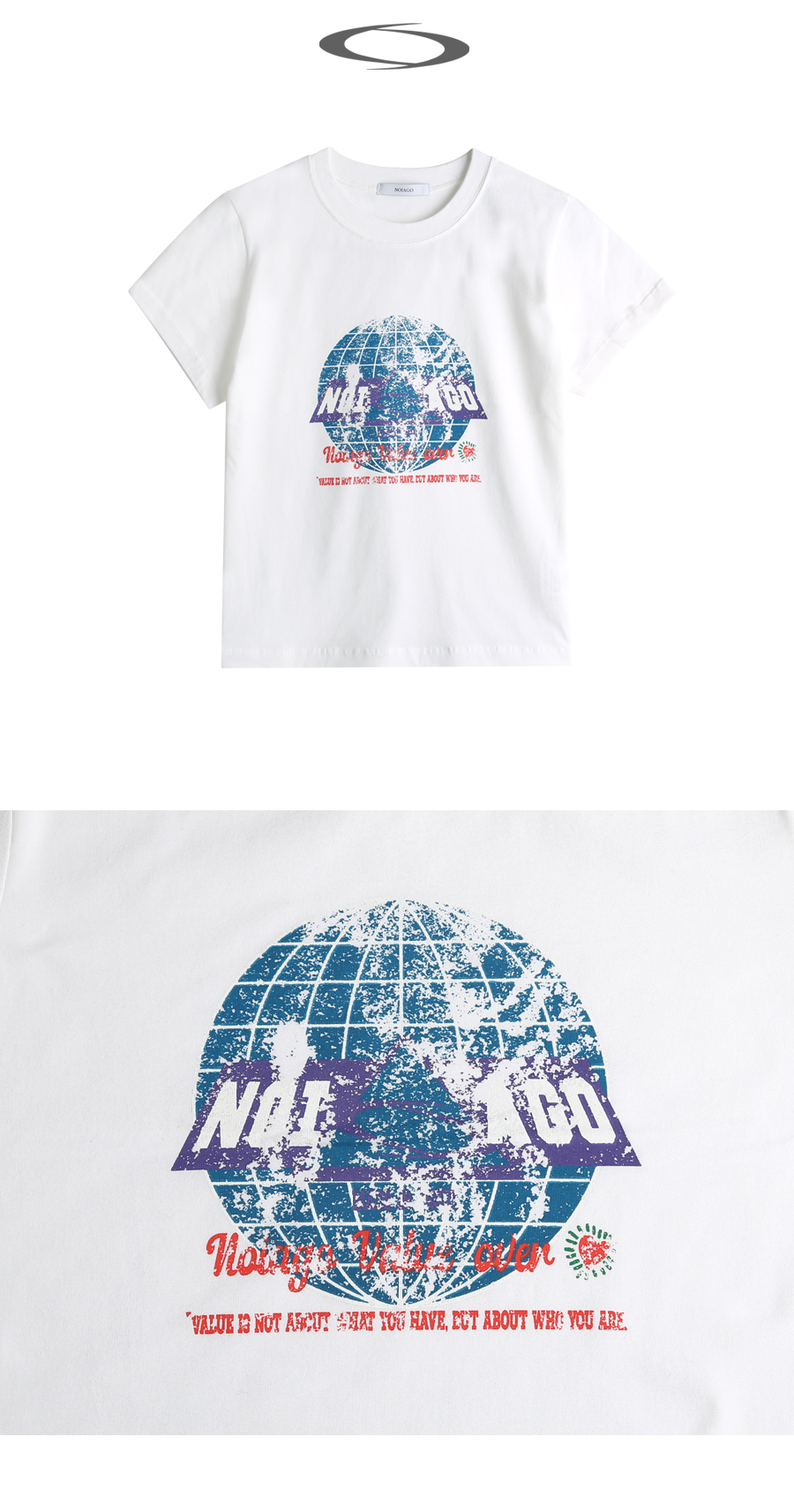 EARTH PRINT T-SHIRT - 2 COLORS IVORY