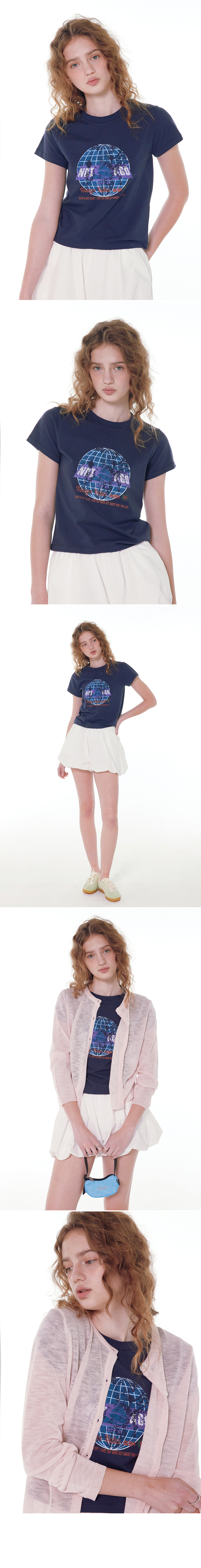 EARTH PRINT T-SHIRT - 2 COLORS IVORY
