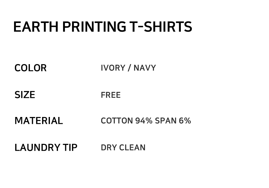 EARTH PRINT T-SHIRT - 2 COLORS NAVY