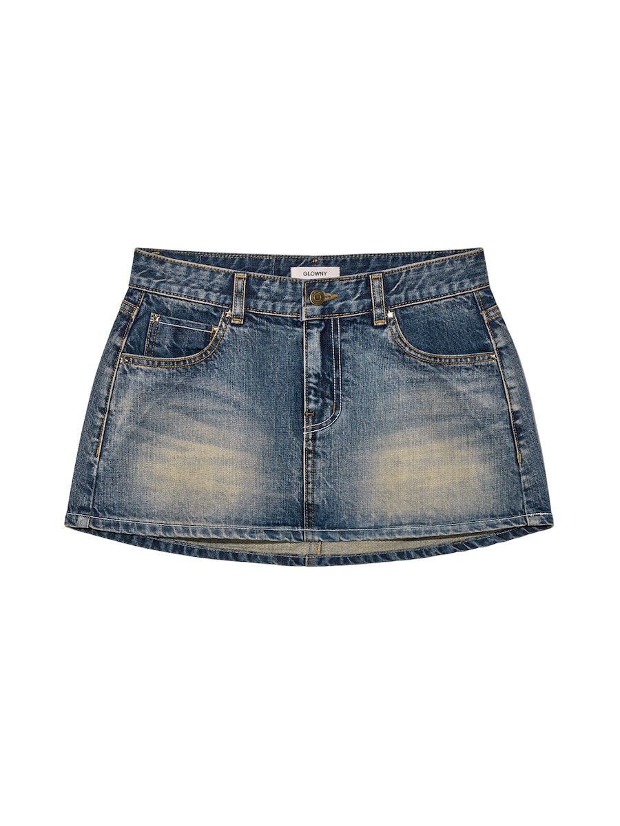 글로니(GLOWNY) WESTERN MINI SKIRT (VINTAGE BLUE) - 사이즈 & 후기