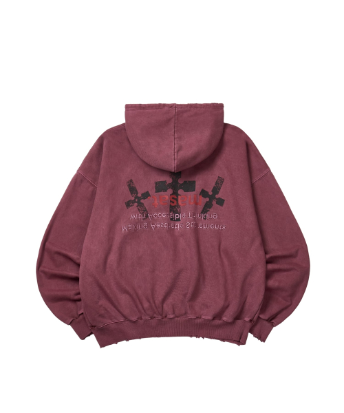 P. Crusades hood zip _ Solid pink