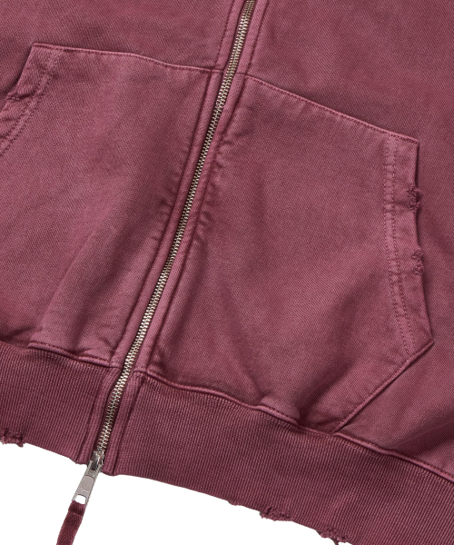 P. Crusades hood zip _ Solid pink