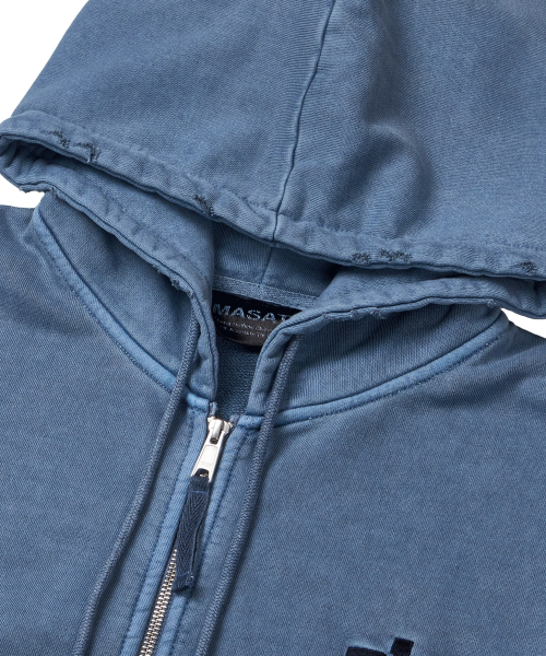 P. Crusades hood zip _ Smoke blue