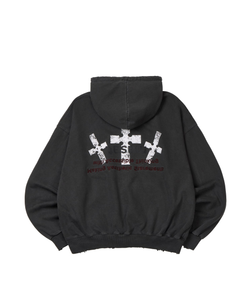P. Crusades hood zip _ Dark gray