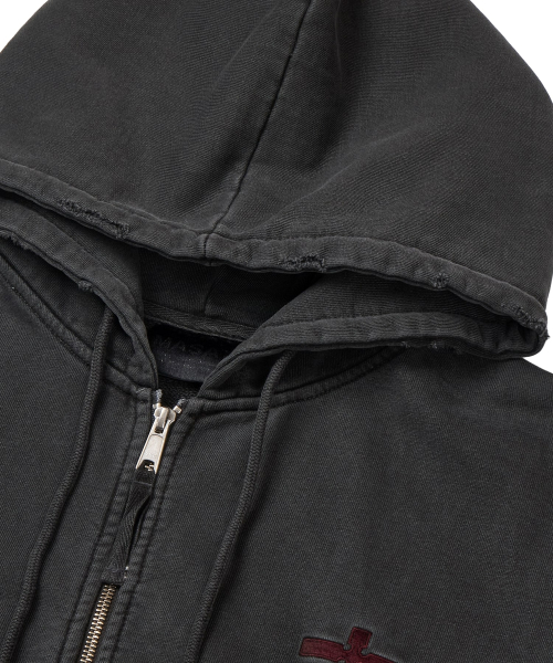 P. Crusades hood zip _ Dark gray