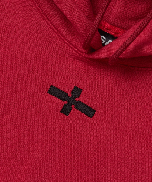 Cross String Hood _ Dark Red