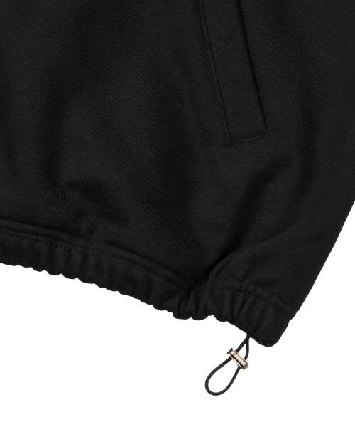 Cross String Hood Zip _ Black