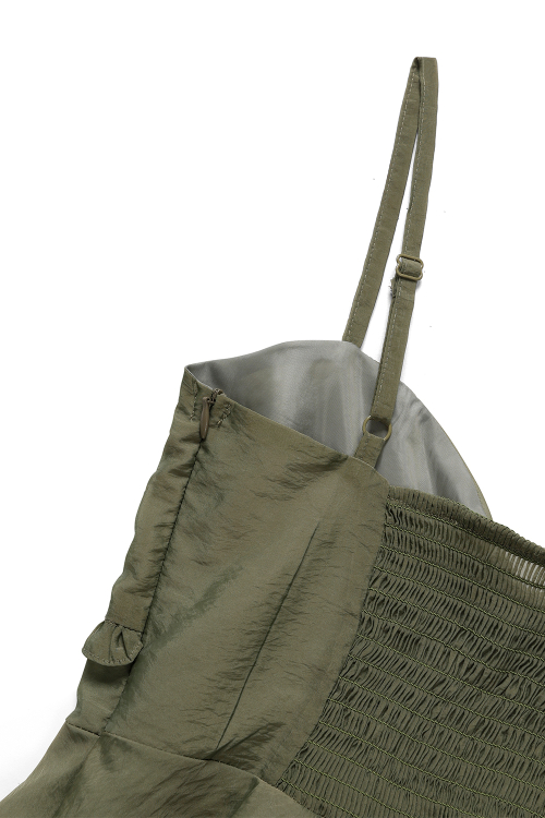 Блузка оганза оливкового цвета_Khaki