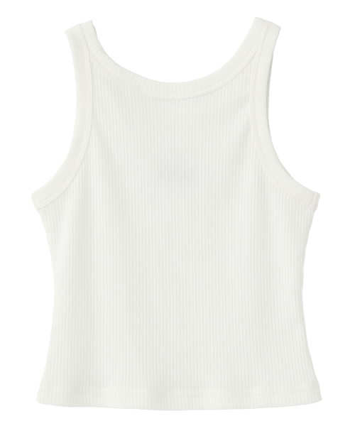 (W) Женская базовая майка в рубчик_White