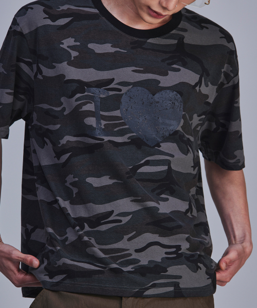 Кроп-футболка I Love [Camo]
