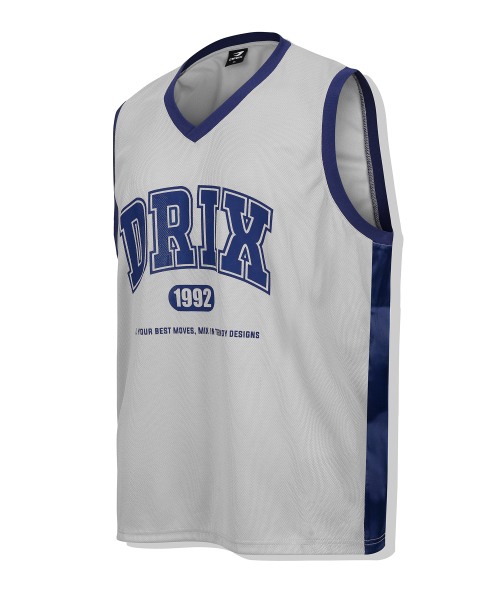 Basketball сетка jersey боковой panel без рукавов серый