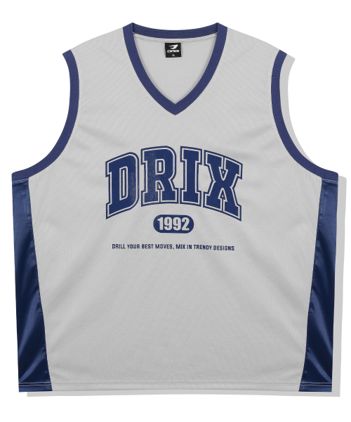 Basketball сетка jersey боковой panel без рукавов серый