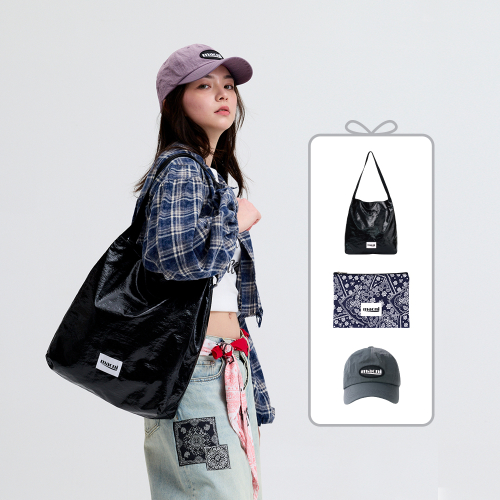 Комплект glossy shoulder bag & paisley узкий pouch & ball cap комплект