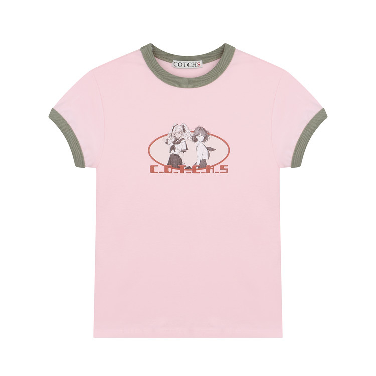 MUSINSA公式 | COTCHS GGIRLS RINGER TEE-PINK