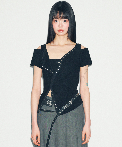 T19.00 snep point короткий-sleeved кардиган чёрный
