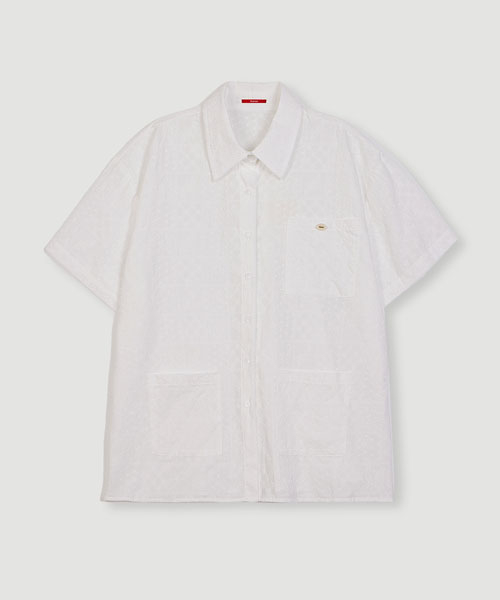 Shu lace punching pocket блузка