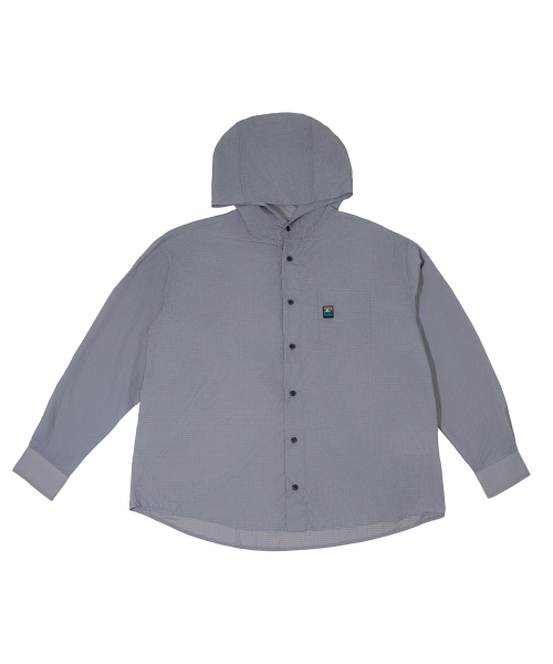 Летнее нейлоновое худи-рубашка рипстоп (Grey)