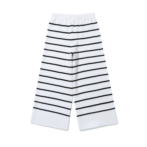 Льняные трикотажные брюки в полоску [White]