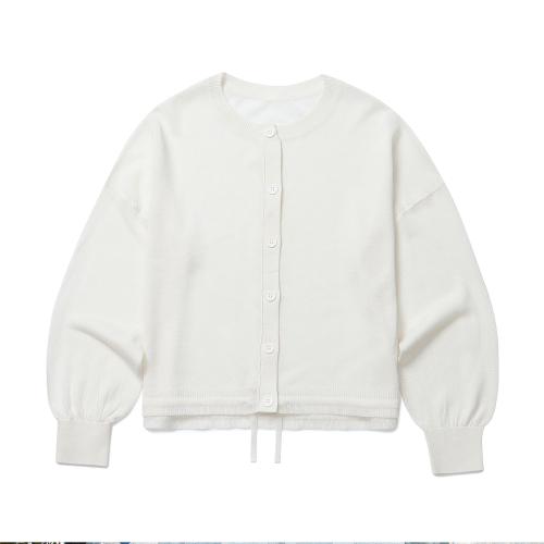 Льняной прозрачный кардиган [White]