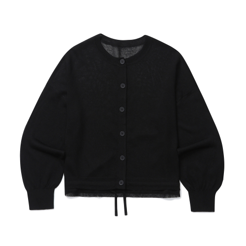 Льняной прозрачный кардиган [Black]