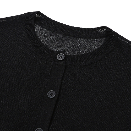 Льняной прозрачный кардиган [Black]