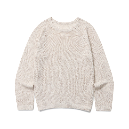 Льняной лонгслив крупной вязки (Natural Beige)