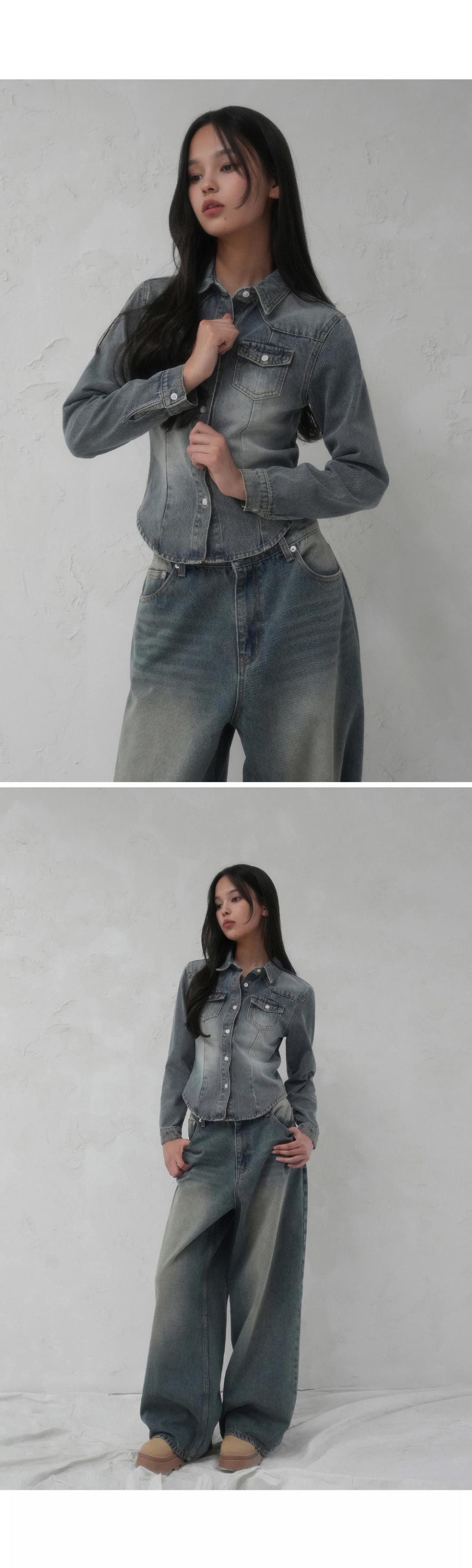어반드레스(AVANDRESS) Basic Brush Daily Wide Pants BLUE