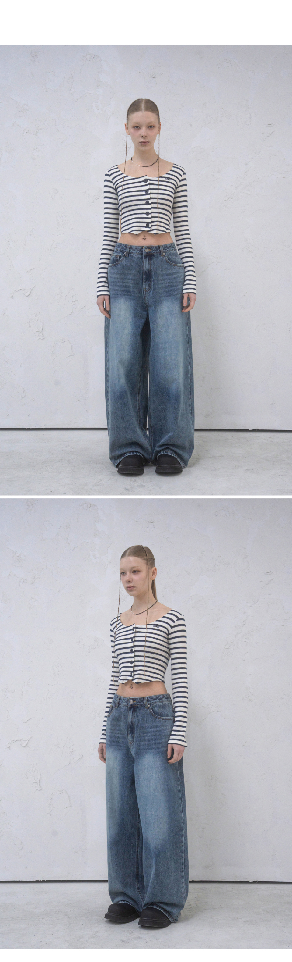 어반드레스(AVANDRESS) Basic Brush Daily Wide Pants BLUE