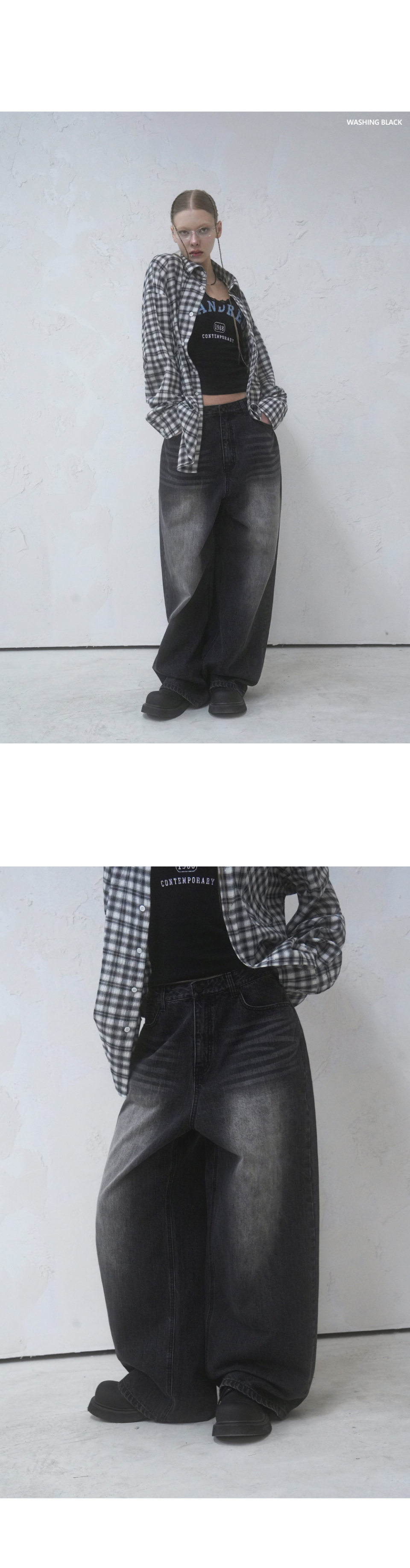 ★AVANDRESS★ Basic Brush Daily Wide Pants BLUE AVANDRESS Basic Brush Daily Wide Pants