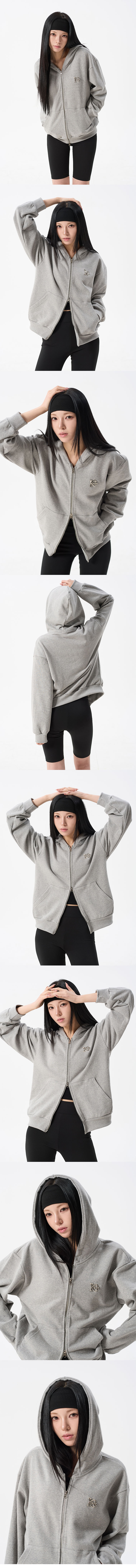 제품 소개 및 여성 모델 그레이 착장