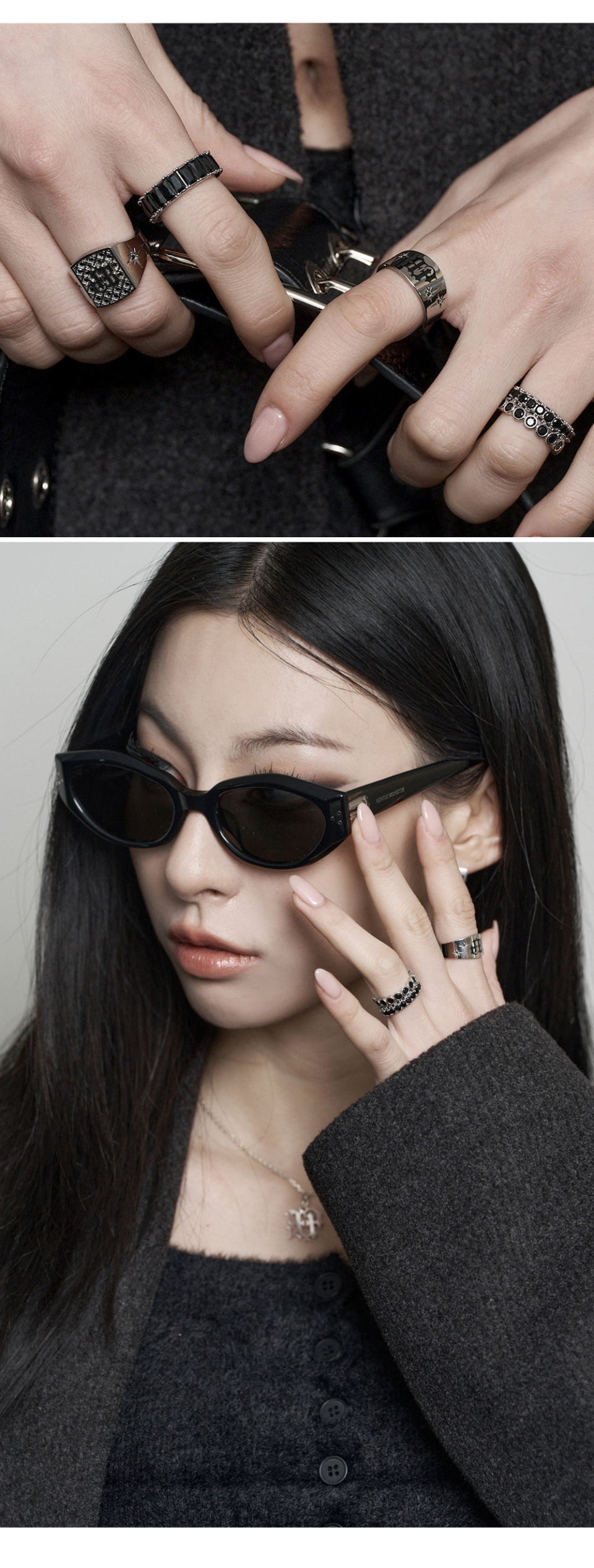 【BLACKPURPLE】23FW★ Two-way open ring ear cuff MUSINSA公式 | BLACK PURPLE Two Way Open Ring Ear Cuff _ All