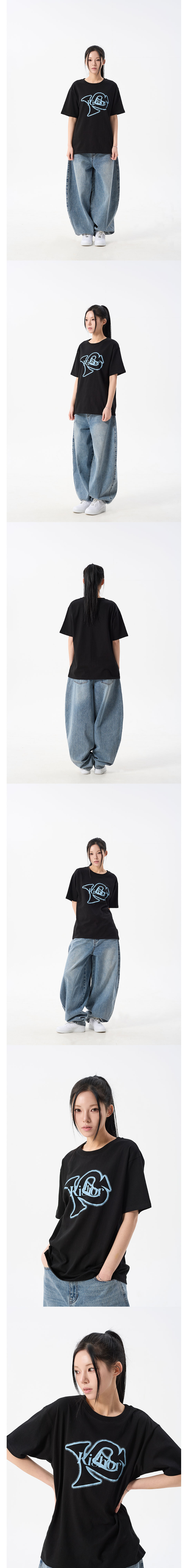 키쇼르(KISHOR) Kishor 25ss Slant-Logo T-shirts (4 COLOR