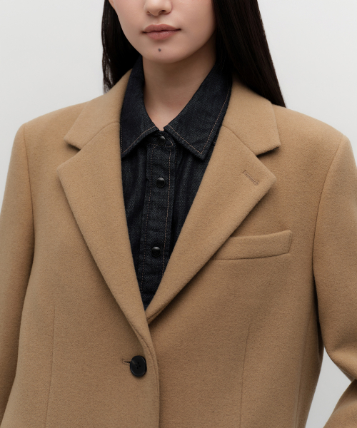 Женское пальто честерфилд Cashmere Blend [Camel]