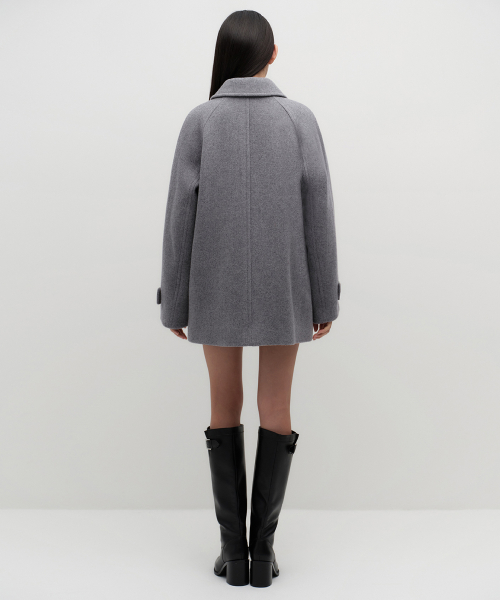 Женское полупальто балмакаан из кашемира (Medium Grey)