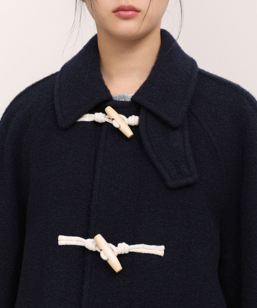 Женский полудафлкот букле из шерсти [Navy]