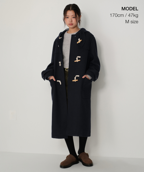 Женский дафлкот оверсайз из шерсти [Navy]