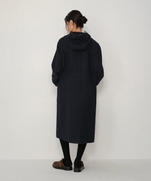 Женский дафлкот оверсайз из шерсти [Navy]