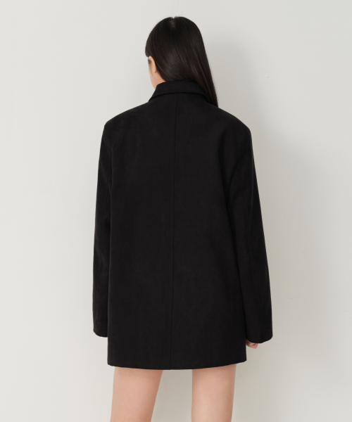 Женское автопальто из искусственной замши (Black)