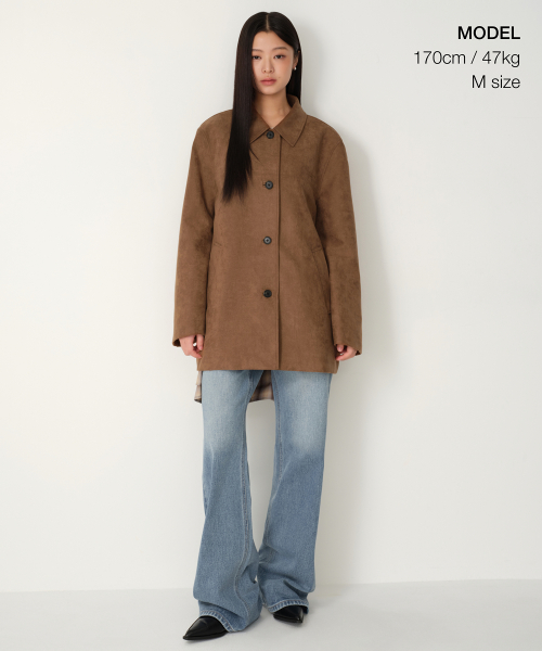 Женское пальто из синтетической замши [Light Brown]