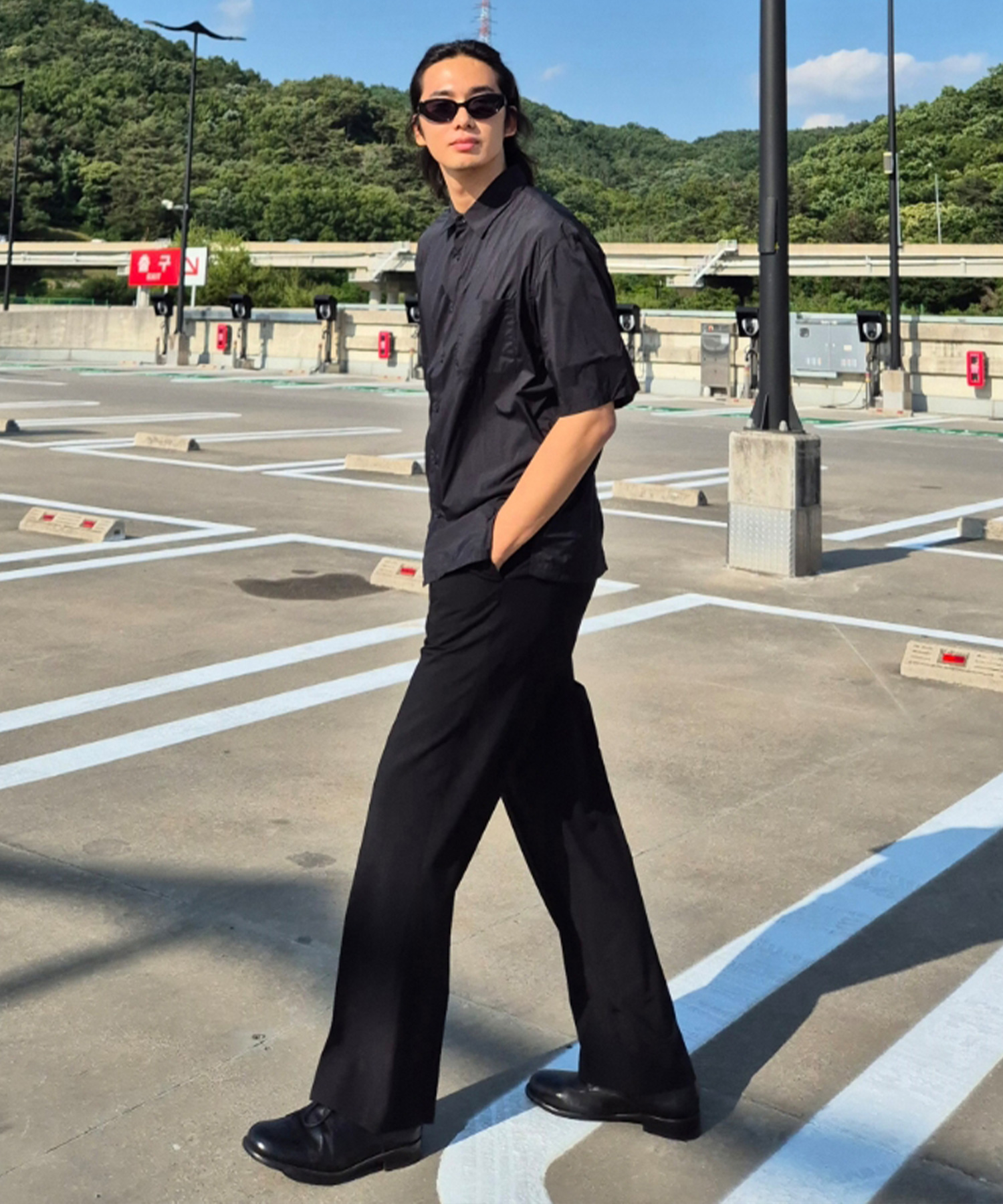 Do good широкий one tuck coolmax banding slacks - 2color