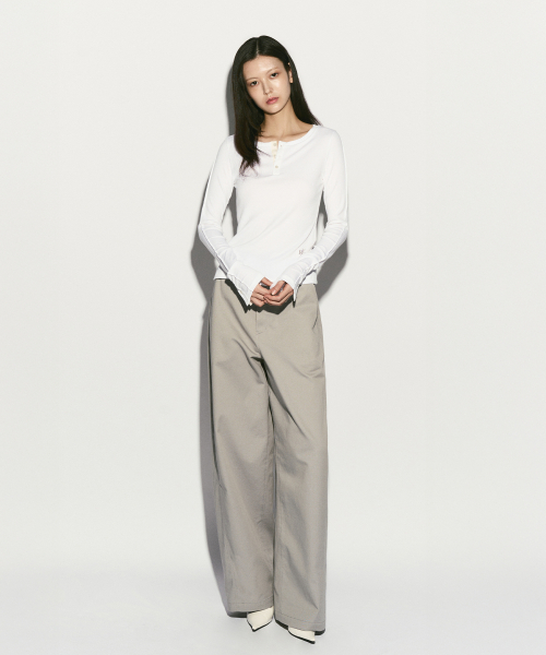 Belted straight leg trouser ash серый