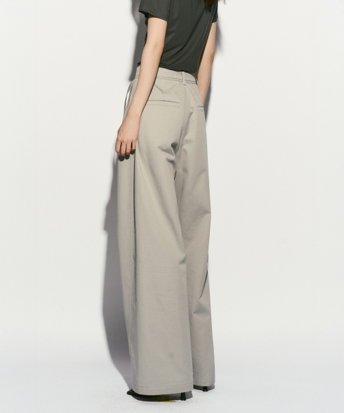 Belted straight leg trouser ash серый